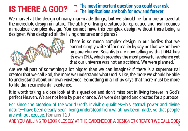 Is there a God? Are you willing to look closely at the evidence of a designer creator we call God?